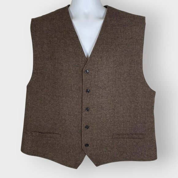 Pronto Uomo Classic Fit Button Vest | 4X | Brown Tweed | Countryside Academia - Picture 1 of 9